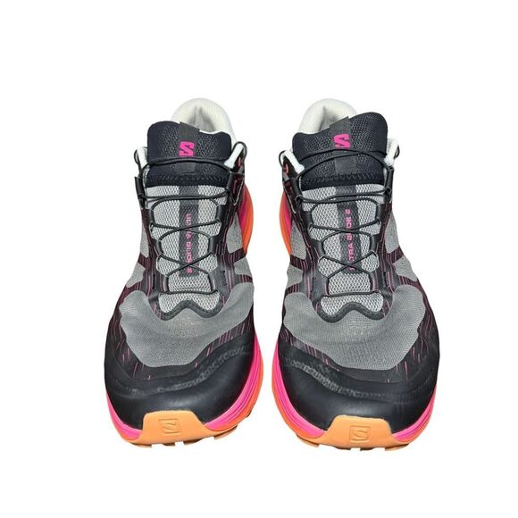 Salomon Gray Trail Shoe with Pink and Orange Midsole main image 6